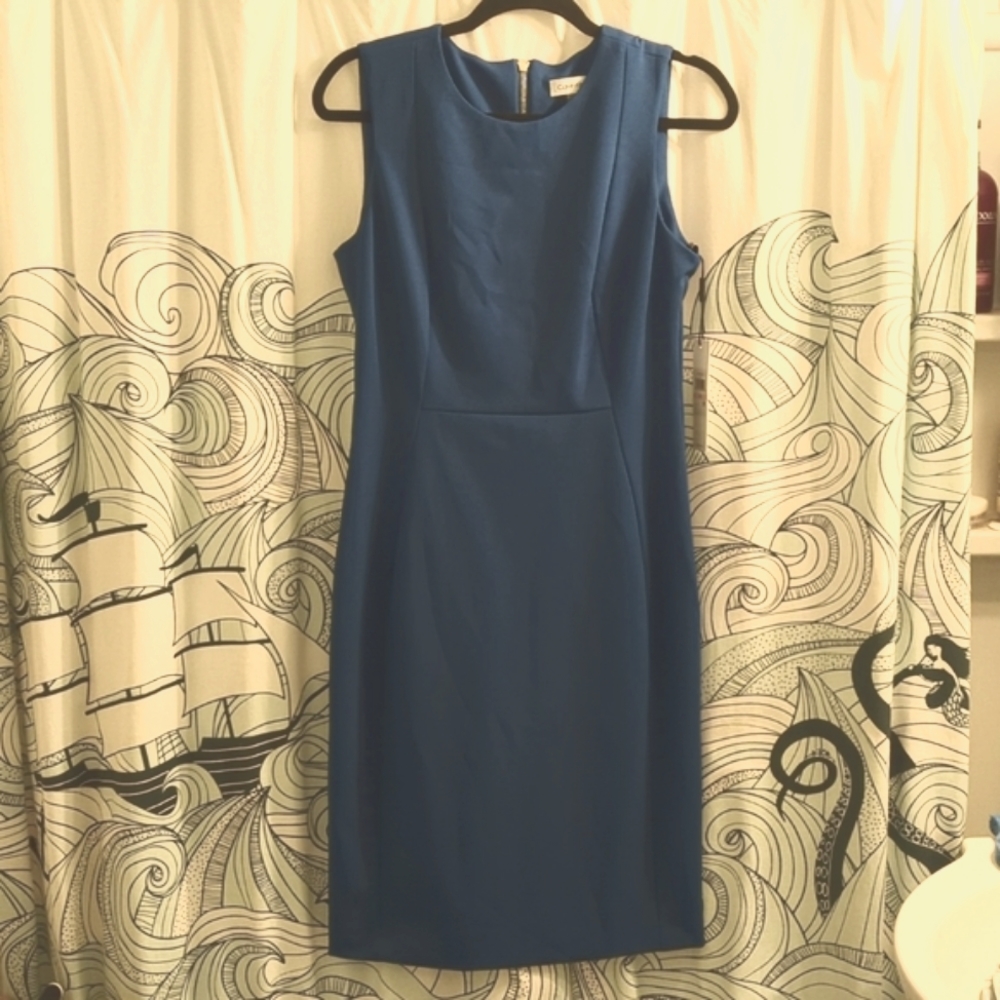 Calvin Klein Sheath Dress Blue Size 10 NWT